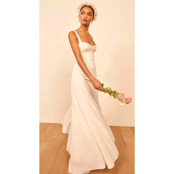Reformation Hollyhock Ivory Cream Lecce Maxi Bride Bridal Gown Wedding Dress XS - Picture 1 of 16